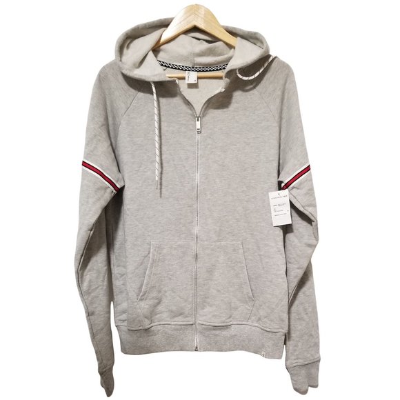 Mens Gray Hoodie Zip Front Hooded Sweatshirt New - Picture 11 of 11